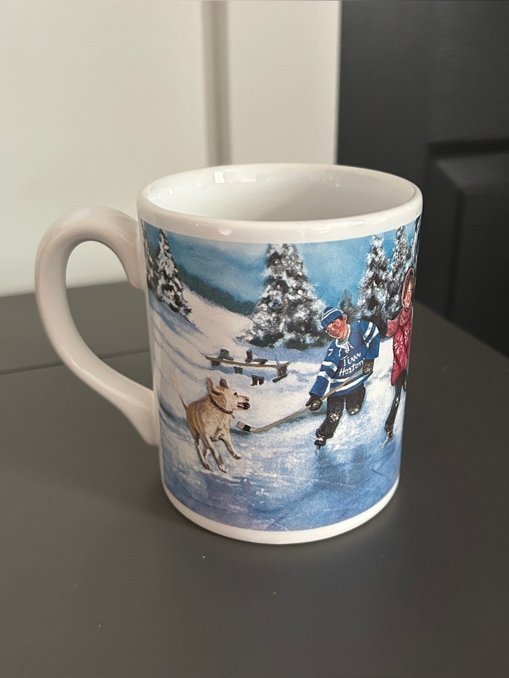 Tim Hortons Skating Pond Hockey Winter Scene Ceramic Mug Limited Edition #3
